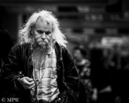 Queen Street Auckland city, black and white photo by Mike Wheelton